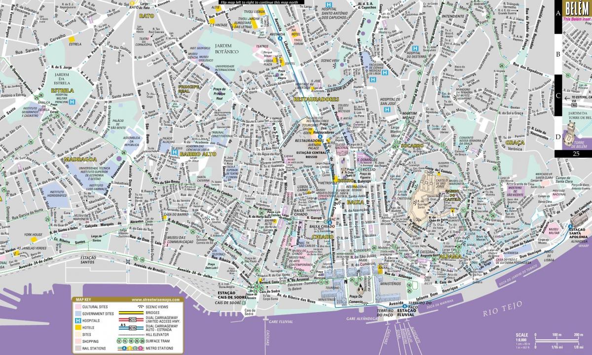 mapa da cidade de lisboa, portugal