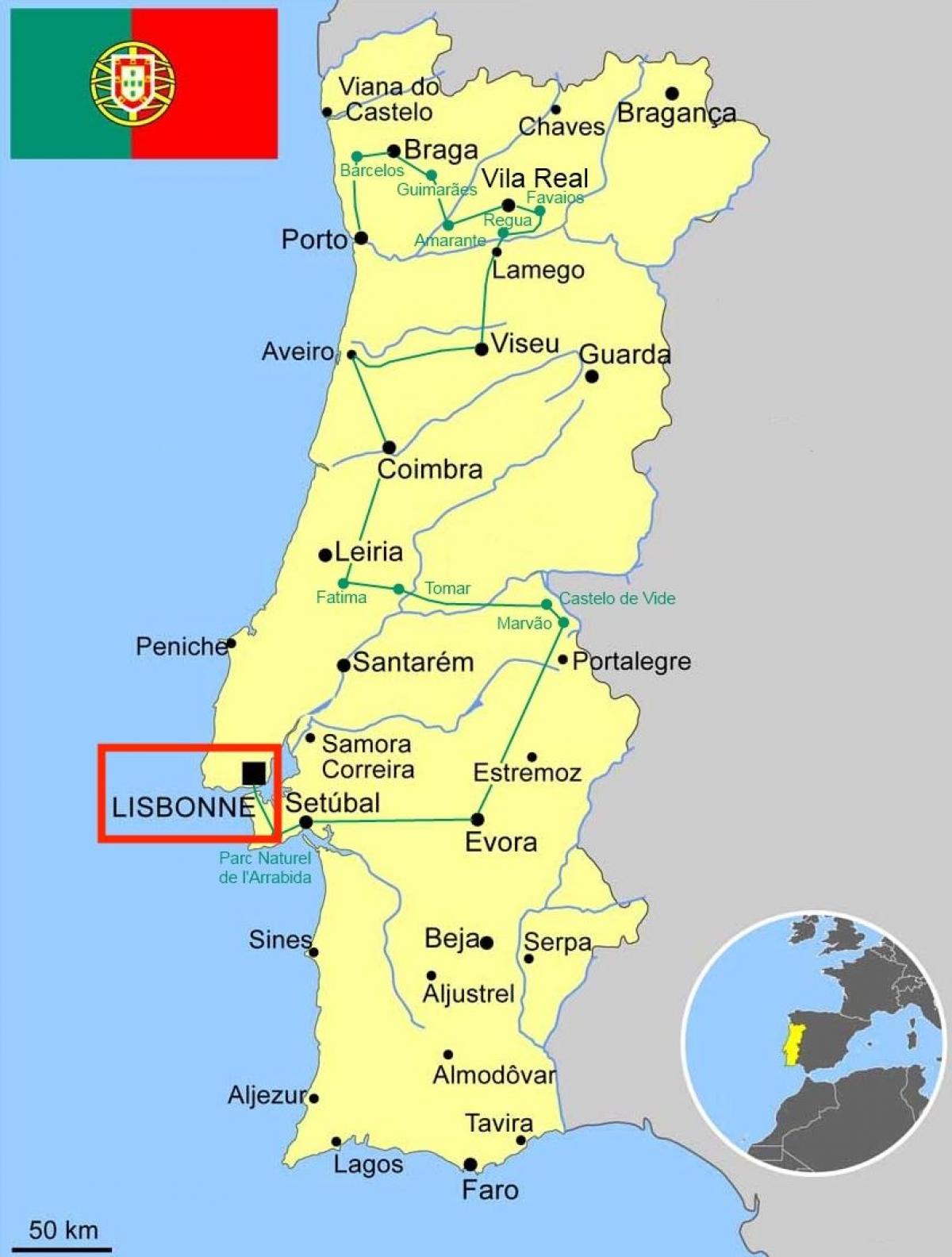 lisboa, portugal mapa