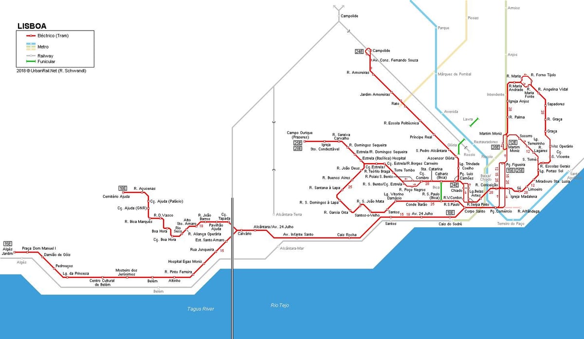 lisboa eléctrico mapa