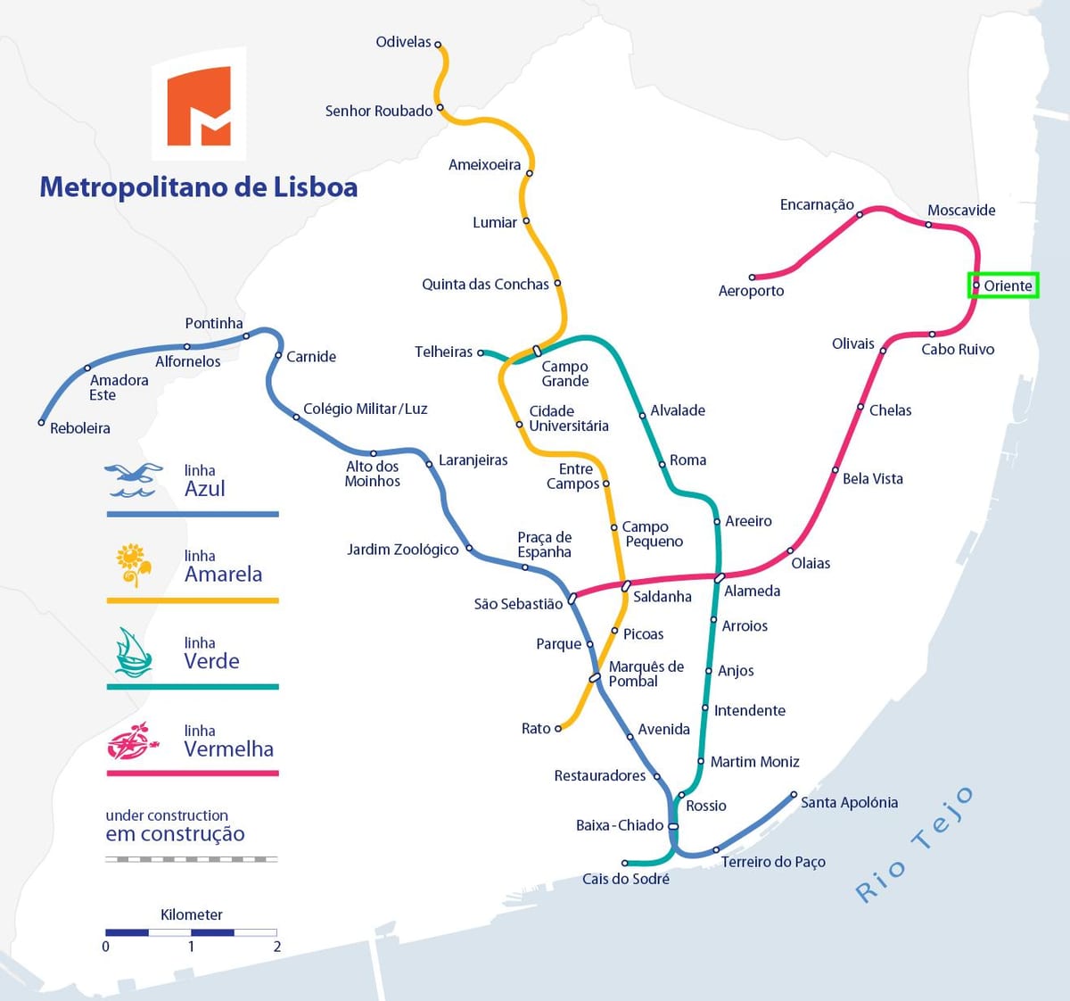 lisboa oriente, estação de trem mapa