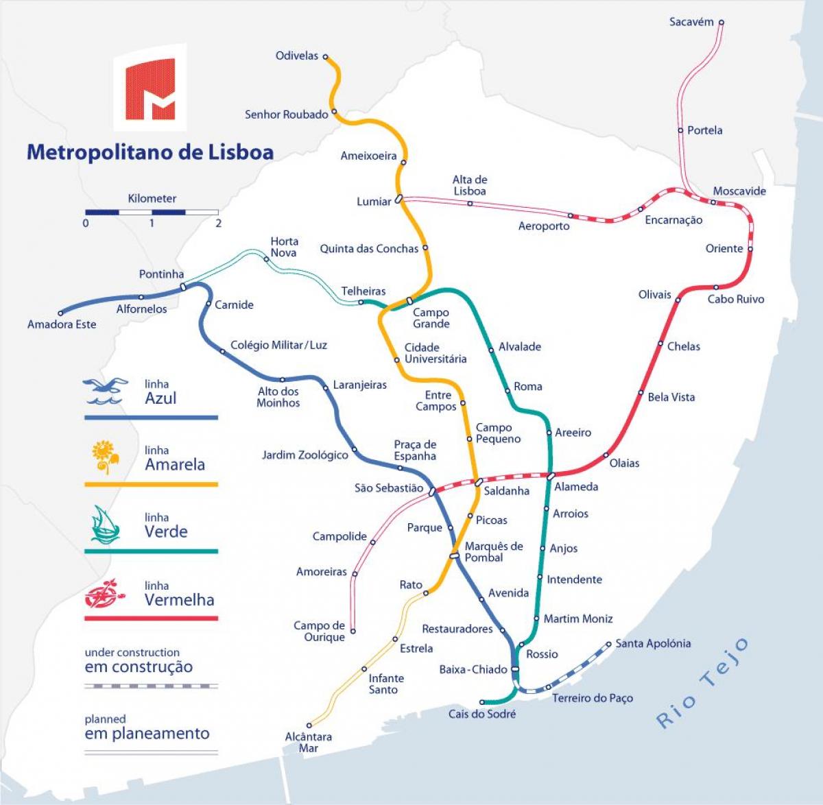 lisboa estações ferroviárias mapa