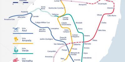 Lisboa estações ferroviárias mapa