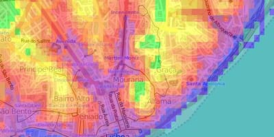 Mapa de lisboa topográfico 