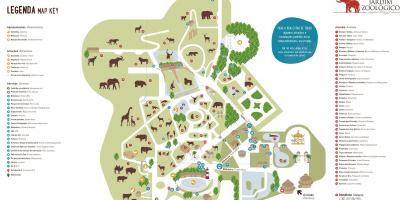 Mapa do jardim zoológico de lisboa