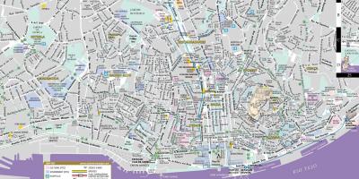 Mapa de rua da cidade de lisboa
